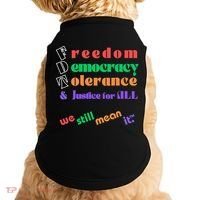 Freedom Democracy Tolerance And Justice Typography Hands Doggie Tank thumb 0