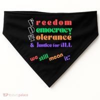 Freedom Democracy Tolerance And Justice Typography Hands USA-Made Doggie Bandana thumb 0