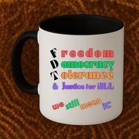 Freedom Democracy Tolerance And Justice Typography Hands Coffee Mug thumb 2