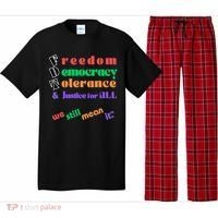 Freedom Democracy Tolerance And Justice Typography Hands Pajama Set thumb 0