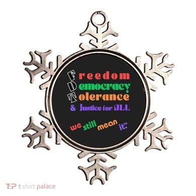Freedom Democracy Tolerance And Justice Typography Hands Ornament