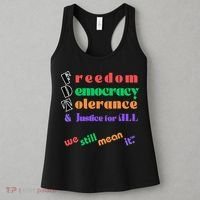 Freedom Democracy Tolerance And Justice Typography Hands Women's Tank Top thumb 3