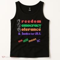 Freedom Democracy Tolerance And Justice Typography Hands Tank Top thumb 2