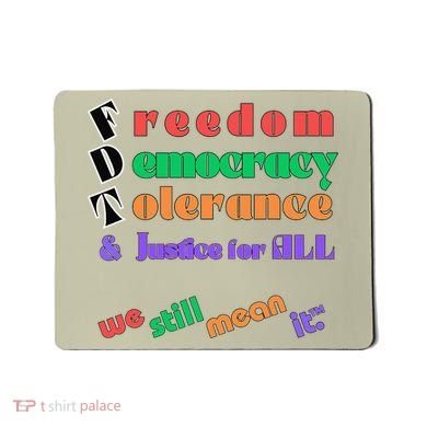 Freedom Democracy Tolerance And Justice Typography Hands Mousepad