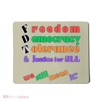 Freedom Democracy Tolerance And Justice Typography Hands Mousepad thumb 0