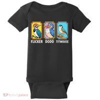 Flicker Dodo Titmouse Bird Lover Baby Bodysuit thumb 0