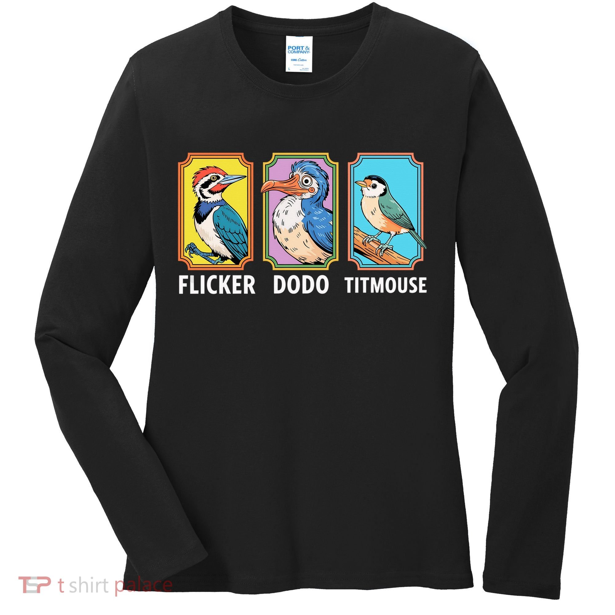 Flicker Dodo Titmouse Bird Lover Women's Long Sleeve Shirt