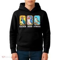 Flicker Dodo Titmouse Bird Lover Kids Hoodie thumb 4