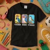 Flicker Dodo Titmouse Bird Lover Kids T-Shirt thumb 3