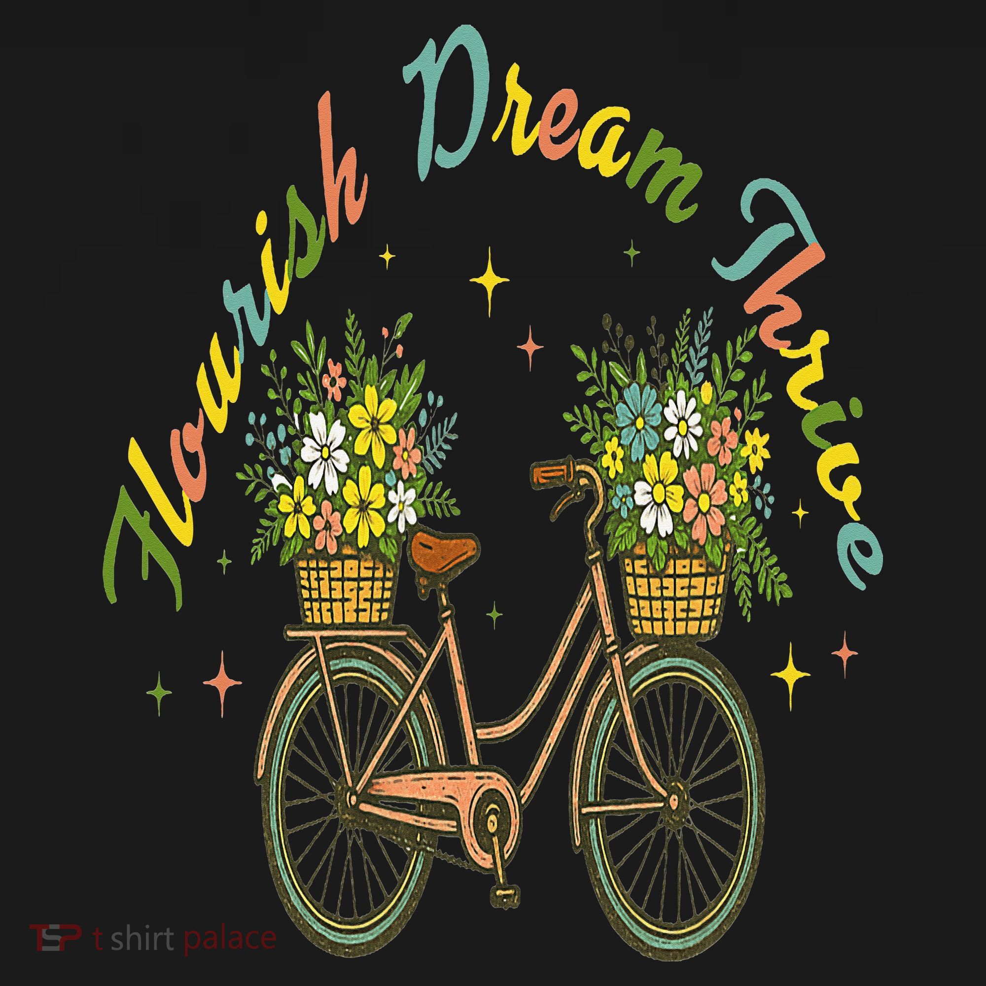 Flourish Dream Thrive Floral Bike Subtle 8647 Trump Resist Women's Tank Top