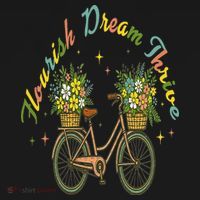 Flourish Dream Thrive Floral Bike Subtle 8647 Trump Resist Baby Bodysuit thumb 2