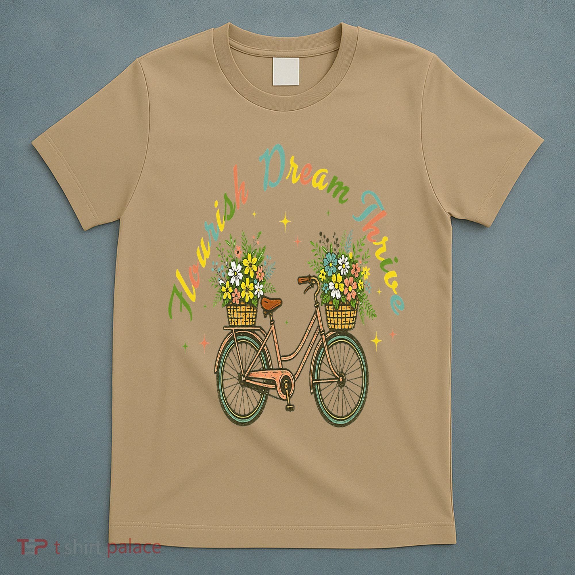 Flourish Dream Thrive Floral Bike Subtle 8647 Trump Resist T-Shirt
