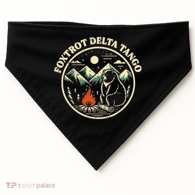 Foxtrot Delta Tango Bear Bonfire Camp Resist Protest Women USA-Made Doggie Bandana