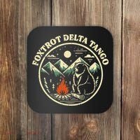 Foxtrot Delta Tango Bear Bonfire Camp Resist Protest Women Coaster thumb 0