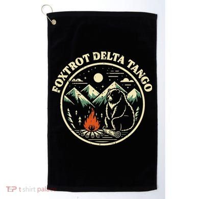 Foxtrot Delta Tango Bear Bonfire Camp Resist Protest Women Golf Towel