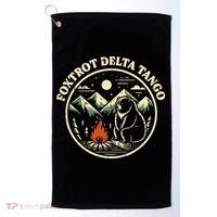 Foxtrot Delta Tango Bear Bonfire Camp Resist Protest Women Golf Towel thumb 0