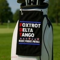 Foxtrot Delta Tango Resist Persist Prevail Golf Towel thumb 2