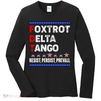 Foxtrot Delta Tango Resist Persist Prevail Women's Long Sleeve Shirt thumb 0