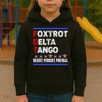 Foxtrot Delta Tango Resist Persist Prevail Kids Hoodie thumb 3