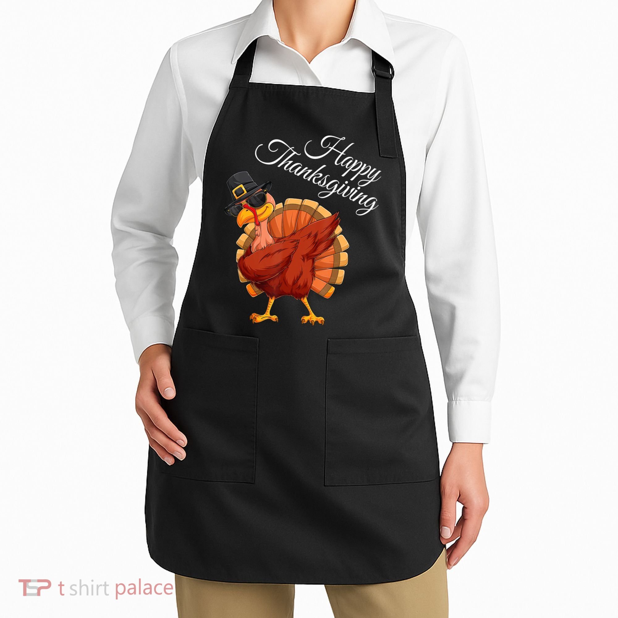 Funny Dabbing Turkey Happy Thanksgiving Gift Apron