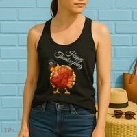 Funny Dabbing Turkey Happy Thanksgiving Gift Women's Tank Top thumb 2