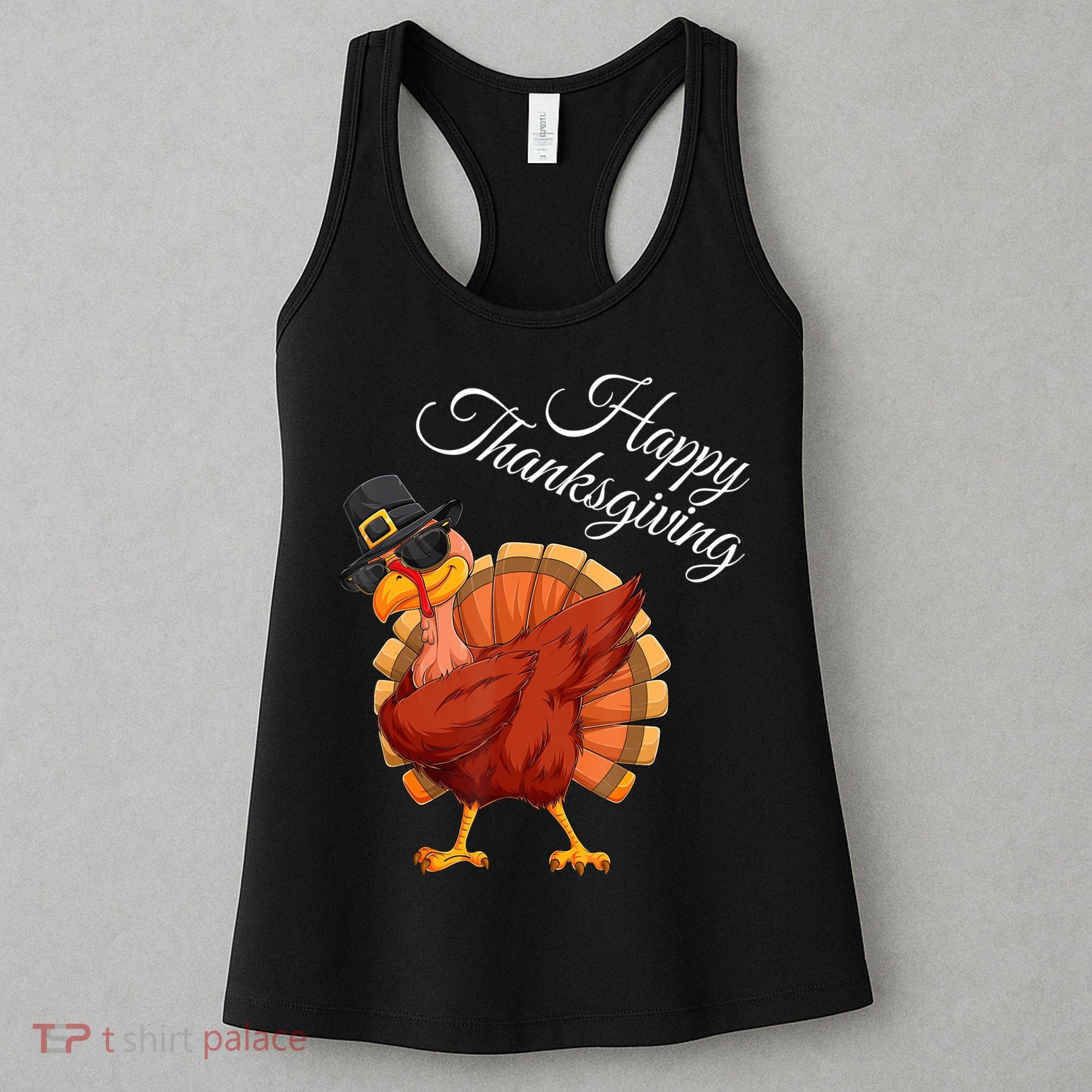 Funny Dabbing Turkey Happy Thanksgiving Gift Women's Tank Top