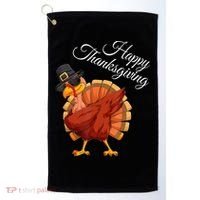 Funny Dabbing Turkey Happy Thanksgiving Gift Golf Towel thumb 0