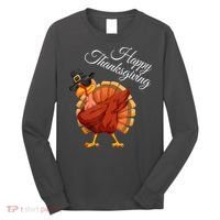 Funny Dabbing Turkey Happy Thanksgiving Gift Long Sleeve Shirt thumb 0