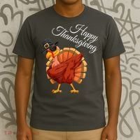 Funny Dabbing Turkey Happy Thanksgiving Gift T-Shirt thumb 3