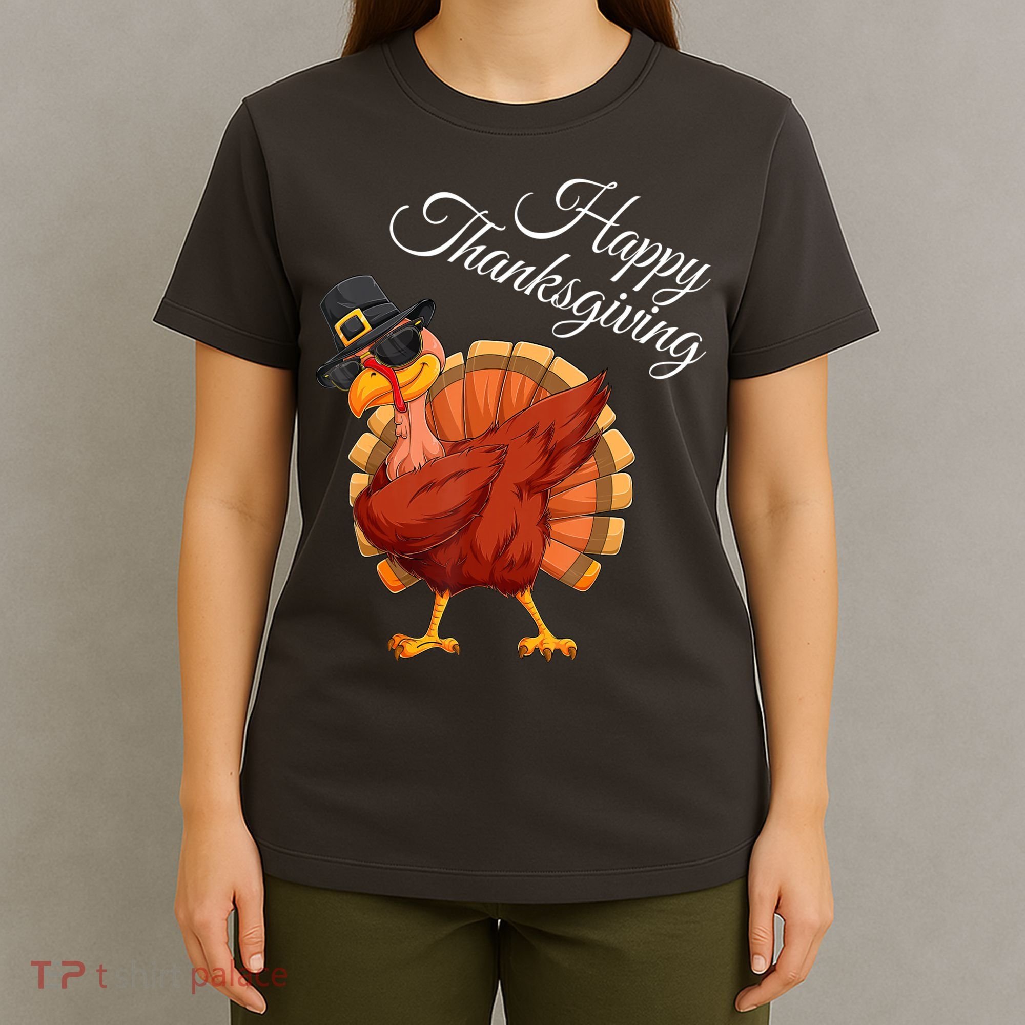 Funny Dabbing Turkey Happy Thanksgiving Gift T-Shirt