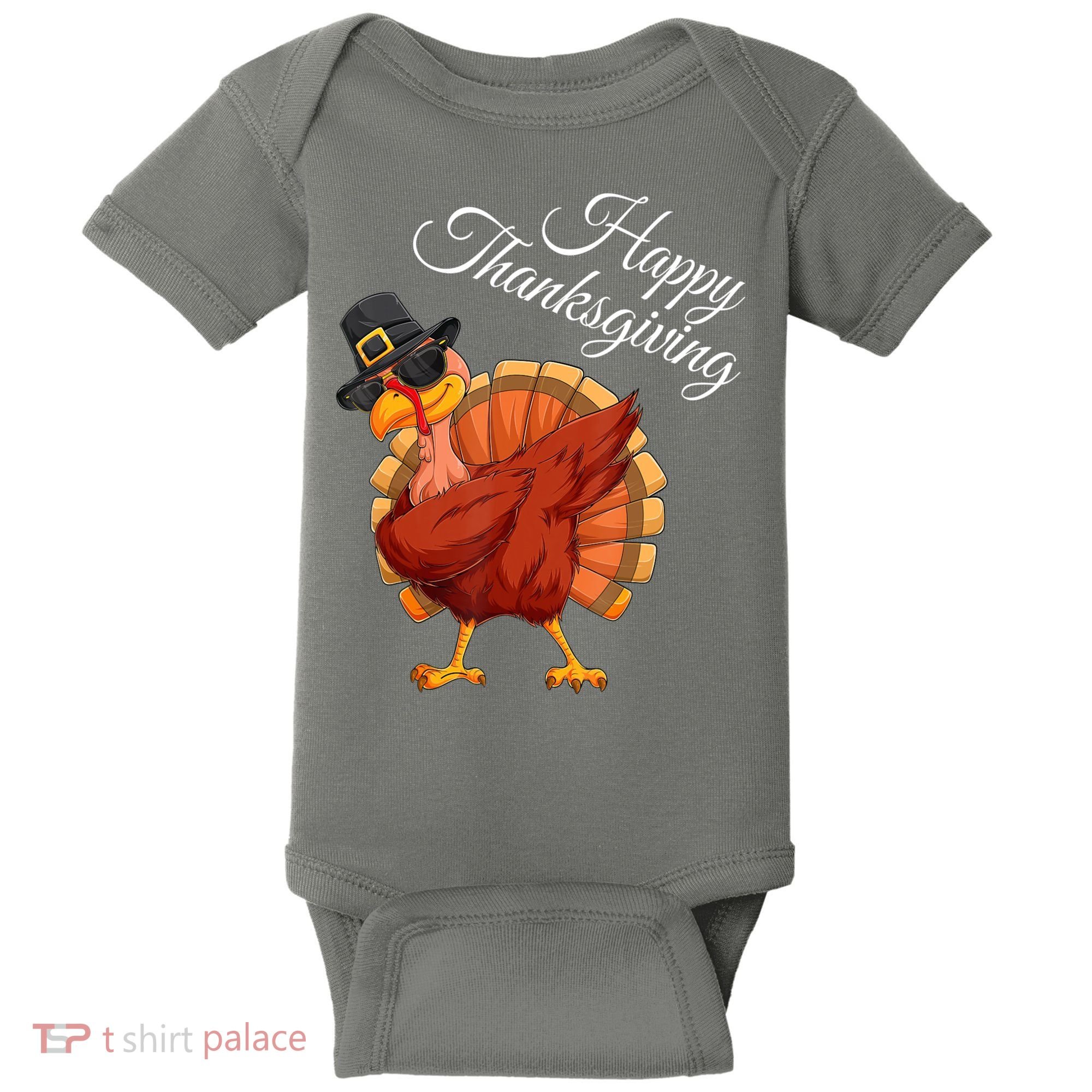 Funny Dabbing Turkey Happy Thanksgiving Gift Baby Bodysuit