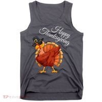 Funny Dabbing Turkey Happy Thanksgiving Gift Tank Top thumb 0