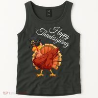Funny Dabbing Turkey Happy Thanksgiving Gift Tank Top thumb 2