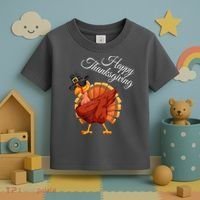 Funny Dabbing Turkey Happy Thanksgiving Gift Toddler T-Shirt thumb 3