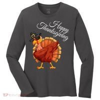 Funny Dabbing Turkey Happy Thanksgiving Gift Women's Long Sleeve Shirt thumb 0