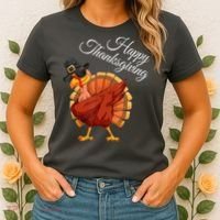 Funny Dabbing Turkey Happy Thanksgiving Gift Women's T-Shirt thumb 2