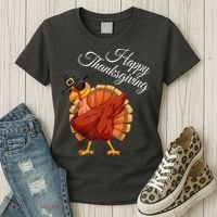 Funny Dabbing Turkey Happy Thanksgiving Gift Women's T-Shirt thumb 3