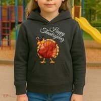Funny Dabbing Turkey Happy Thanksgiving Gift Kids Hoodie thumb 3