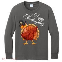 Funny Dabbing Turkey Happy Thanksgiving Gift Kids Long Sleeve Shirt thumb 0