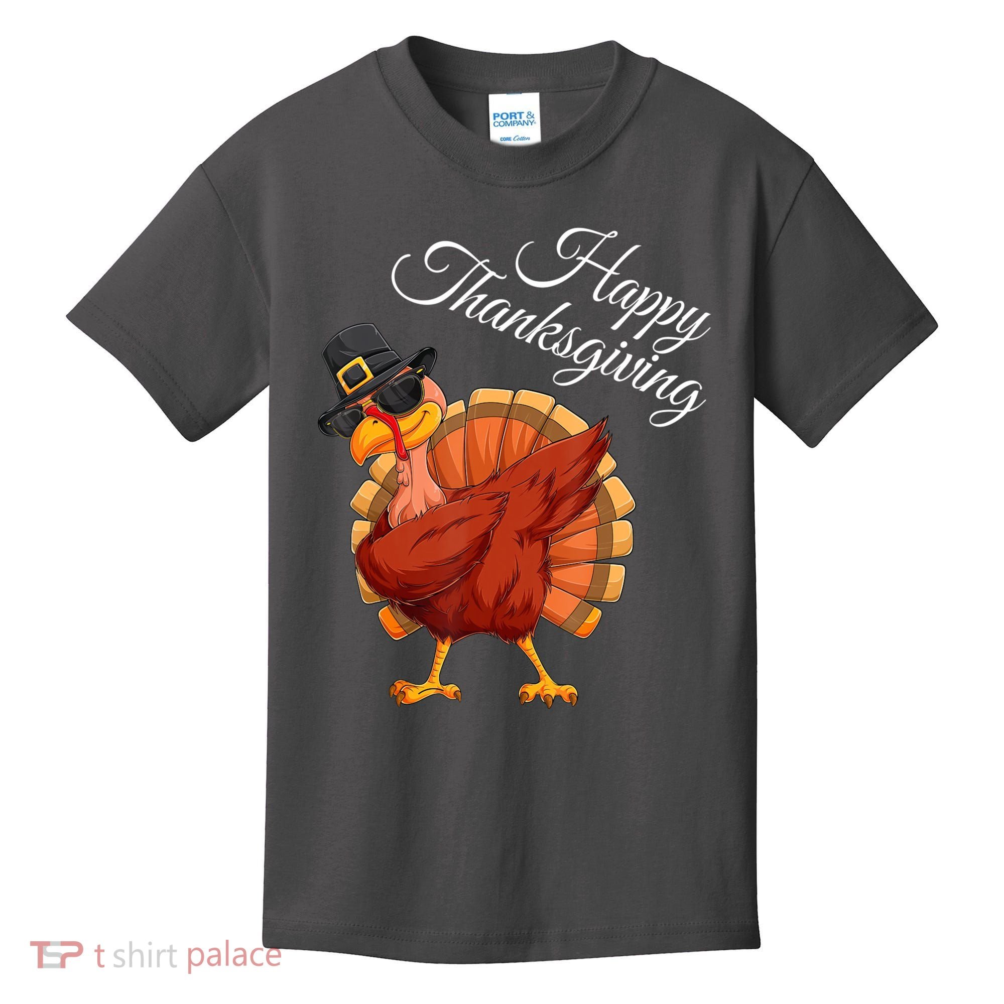 Funny Dabbing Turkey Happy Thanksgiving Gift Kids T-Shirt