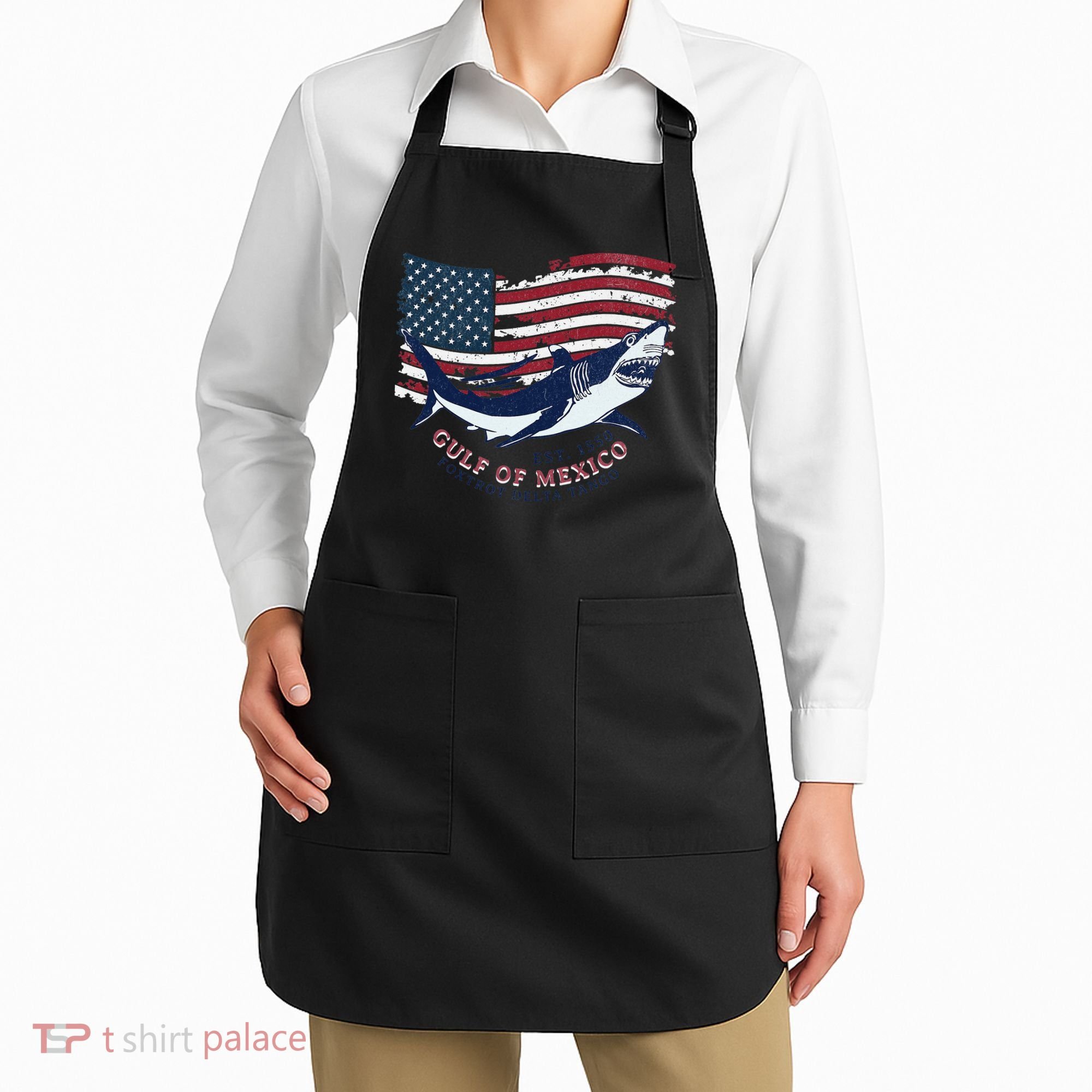 Foxtrot Delta Tango Shark Gulf Of Mexico Protest Apron