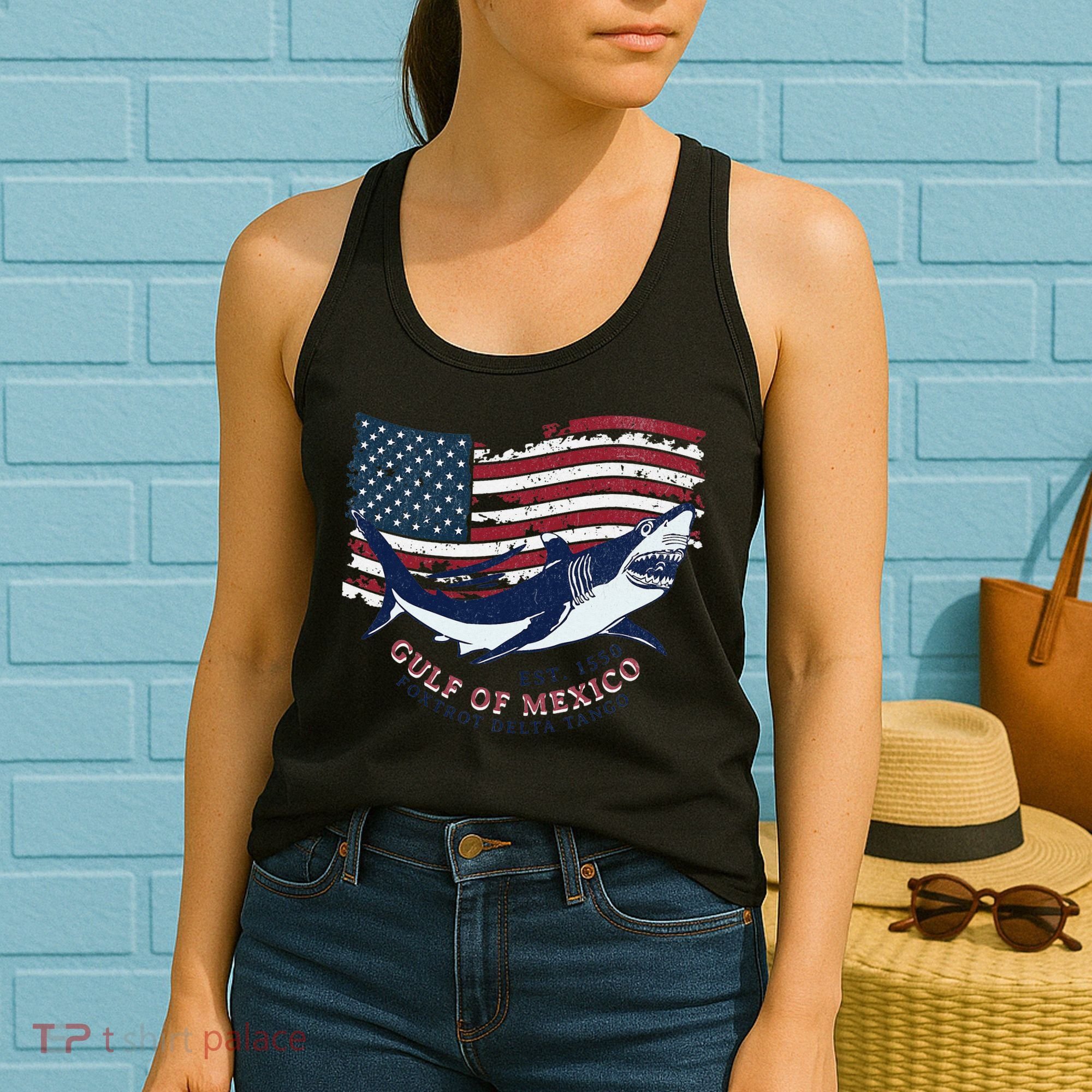 Foxtrot Delta Tango Shark Gulf Of Mexico Protest Women's Tank Top