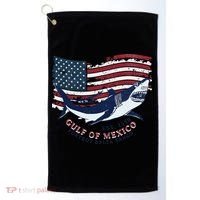 Foxtrot Delta Tango Shark Gulf Of Mexico Protest Golf Towel thumb 0