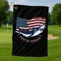 Foxtrot Delta Tango Shark Gulf Of Mexico Protest Golf Towel thumb 1