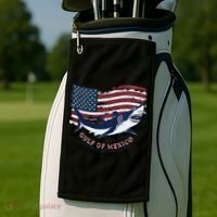 Foxtrot Delta Tango Shark Gulf Of Mexico Protest Golf Towel thumb 2
