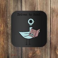 Funny Driven To Read Pigeon Library Reading Books Reader Funny Coaster thumb 0