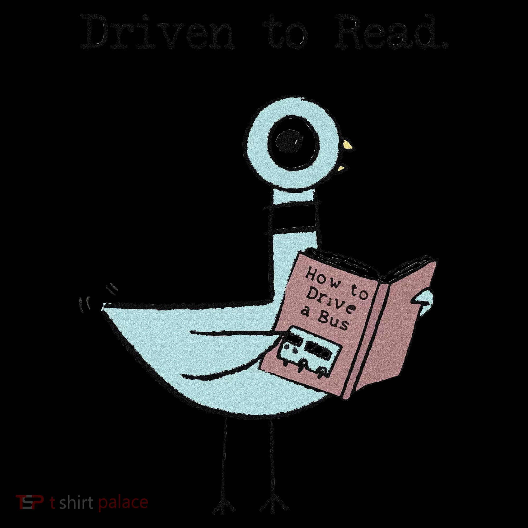Funny Driven To Read Pigeon Library Reading Books Reader Funny Women's Tri-Blend 3/4-Sleeve Raglan Shirt