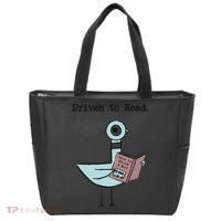 Funny Driven To Read Pigeon Library Reading Books Reader Funny Tote Bag thumb 0