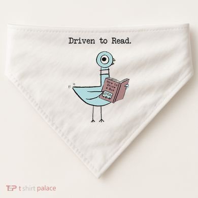 Funny Driven To Read Pigeon Library Reading Books Reader Funny USA-Made Doggie Bandana