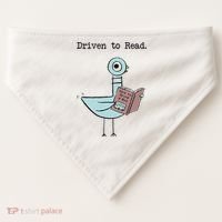 Funny Driven To Read Pigeon Library Reading Books Reader Funny USA-Made Doggie Bandana thumb 0